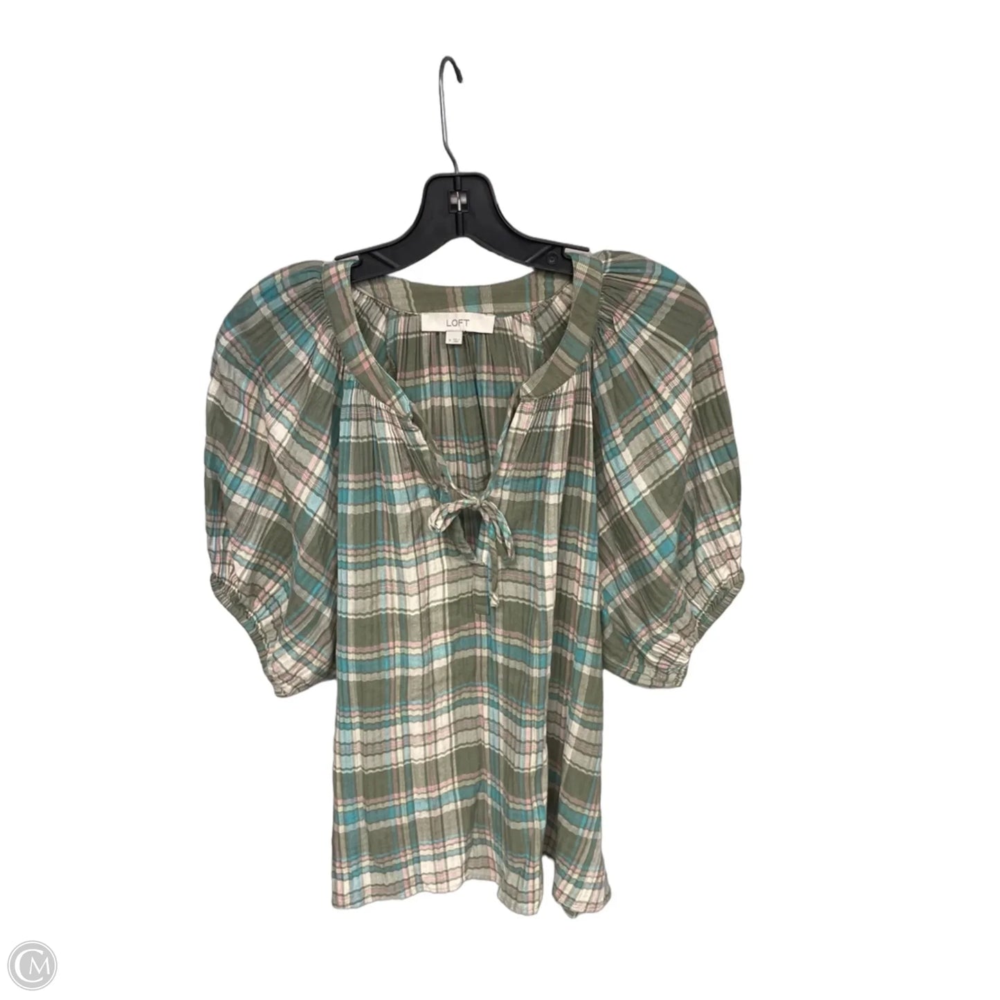 Top Short Sleeve By Loft In Green, Size: M