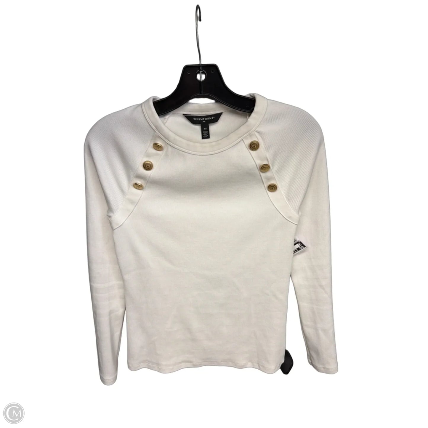 Top Long Sleeve By White And Warren In White, Size: Xs