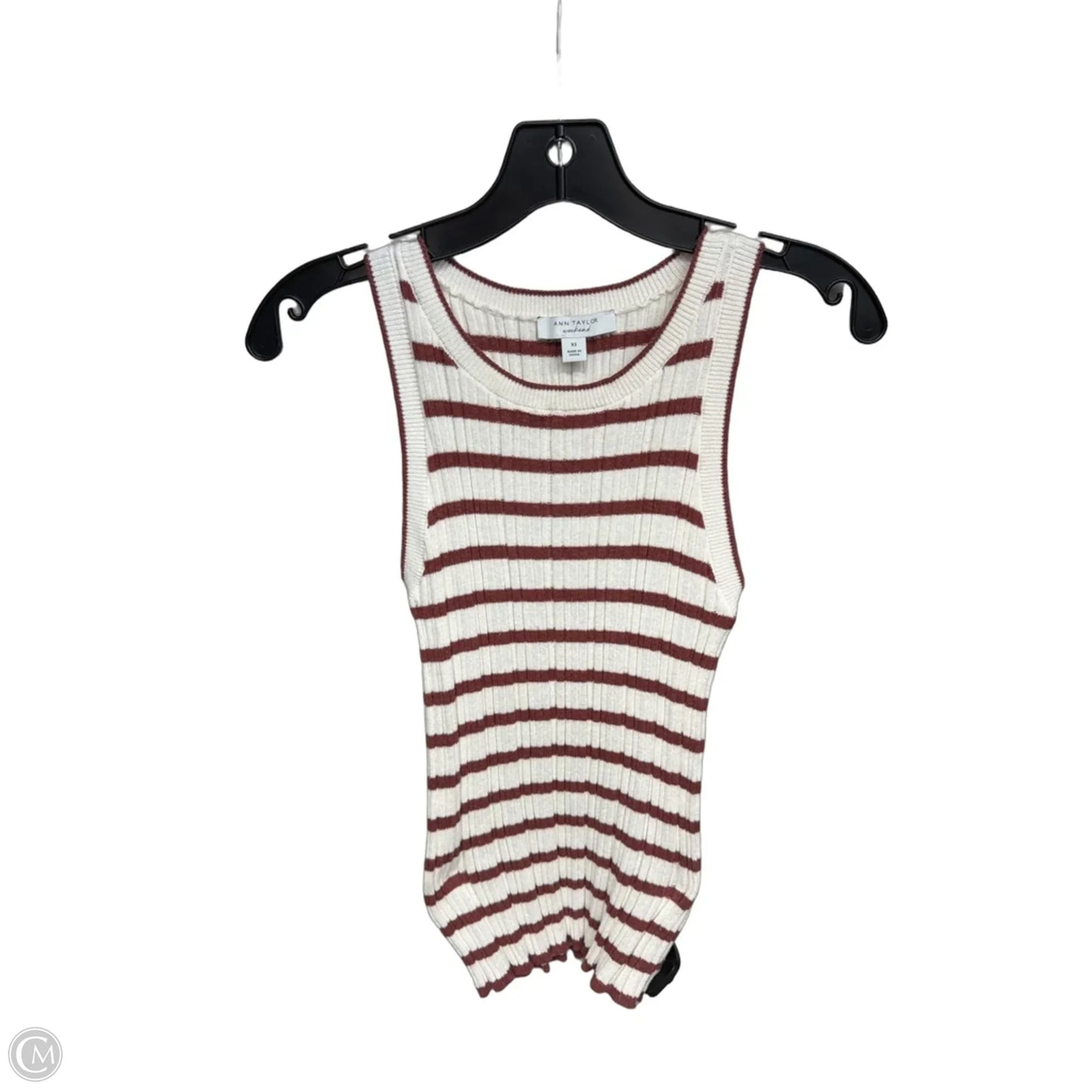 Tank Top By Ann Taylor In Red & White, Size: Xs