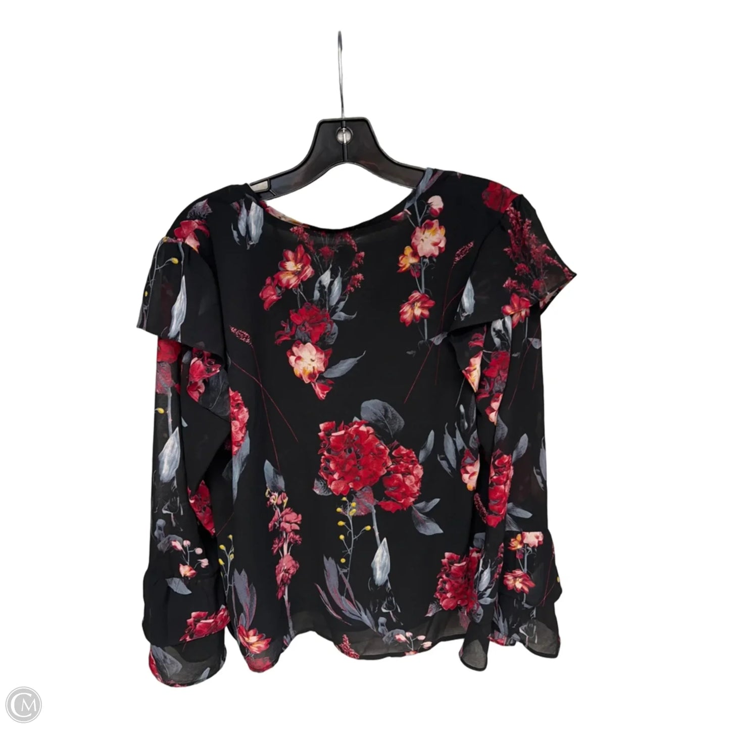 Top Long Sleeve By A New Day In Black & Red, Size: M