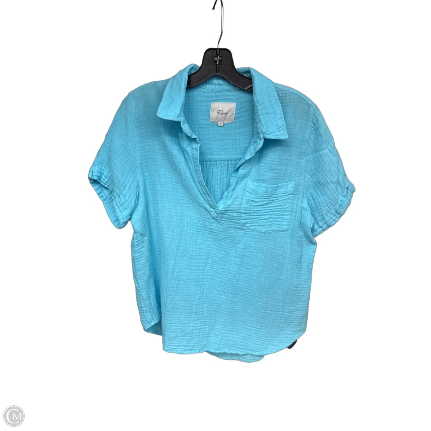 Top Short Sleeve By Rails In Aqua, Size: M