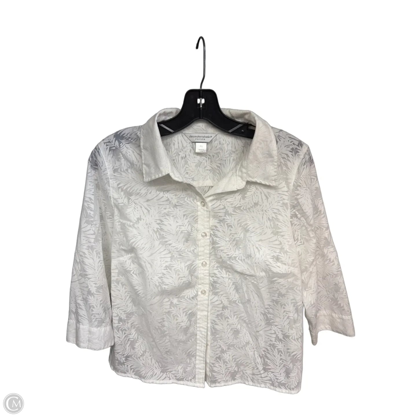 Top 3/4 Sleeve By Christopher And Banks In White, Size: Sp