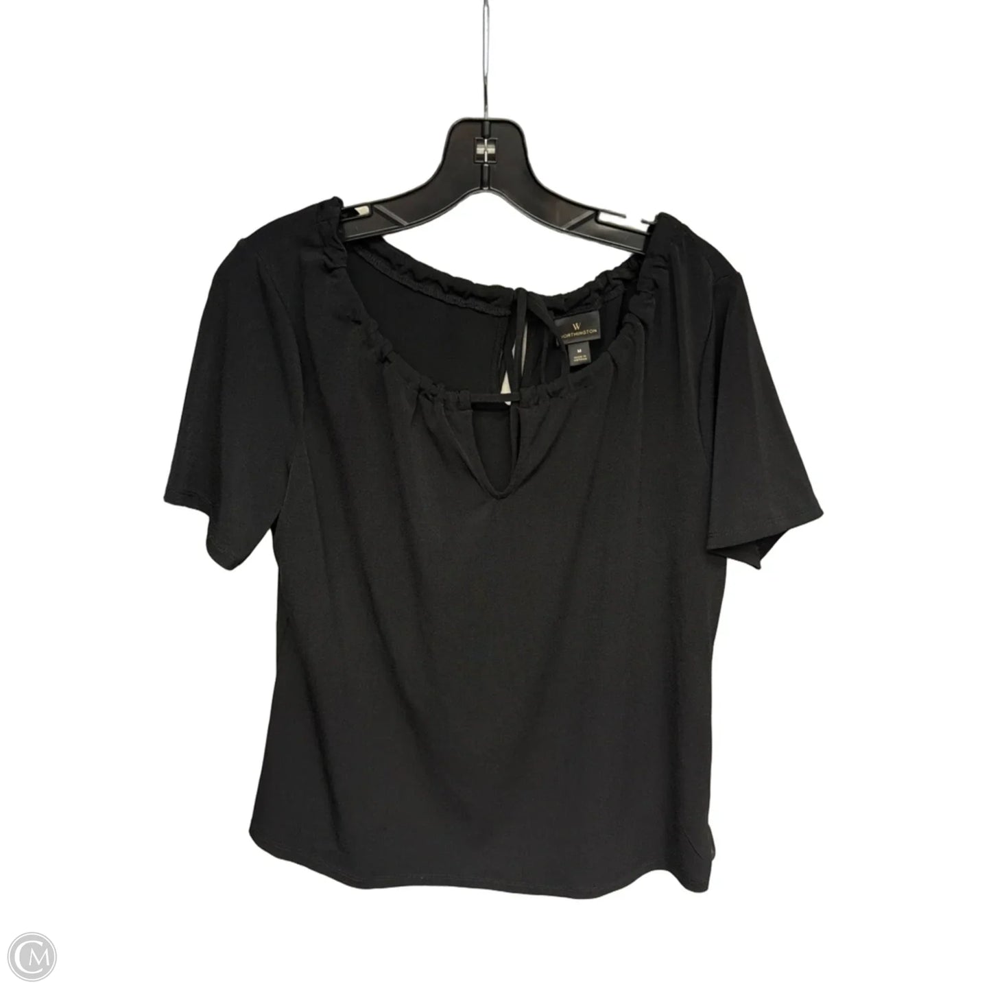 Top Short Sleeve By Worthington In Black, Size: M