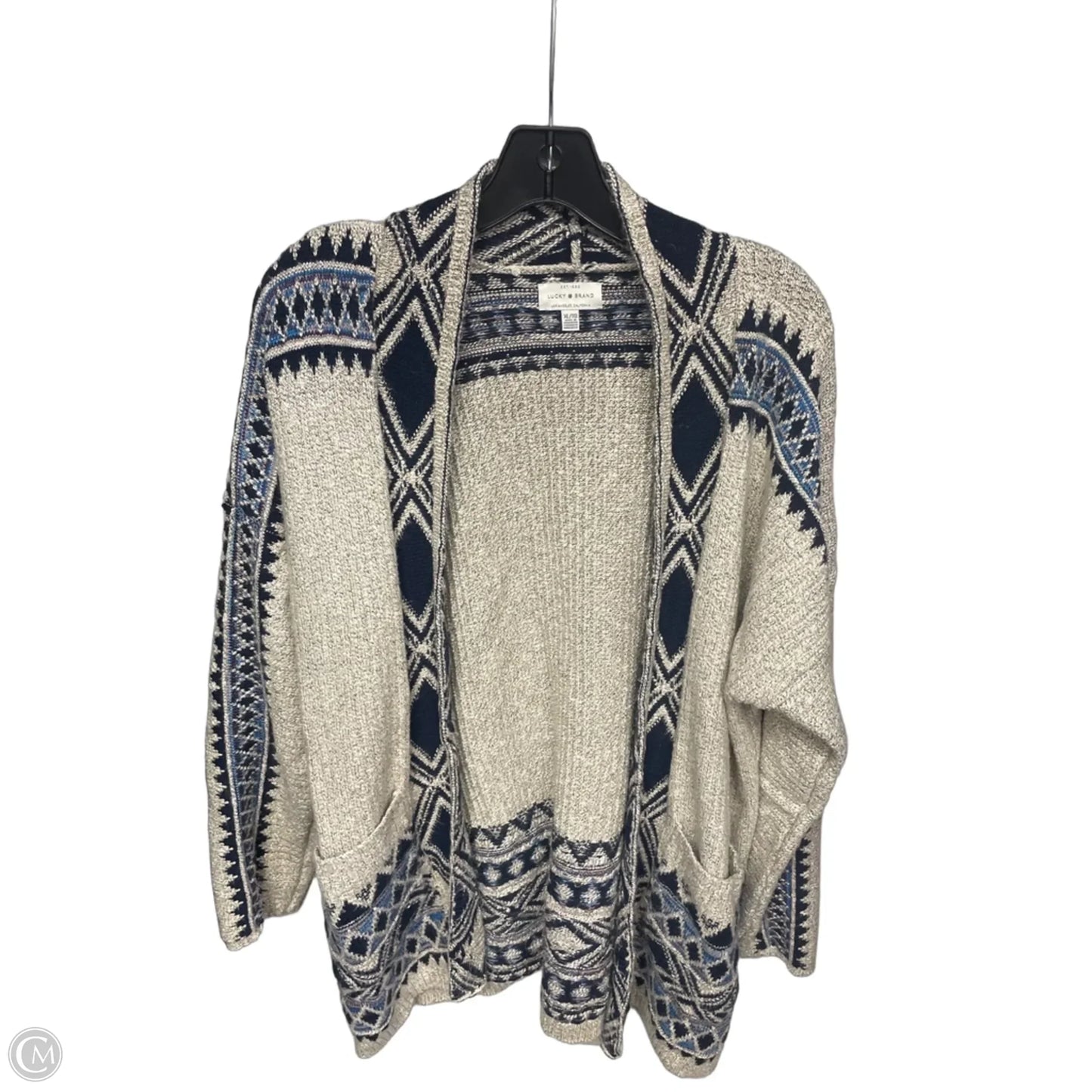 Cardigan By Lucky Brand In Blue & Grey, Size: Xl