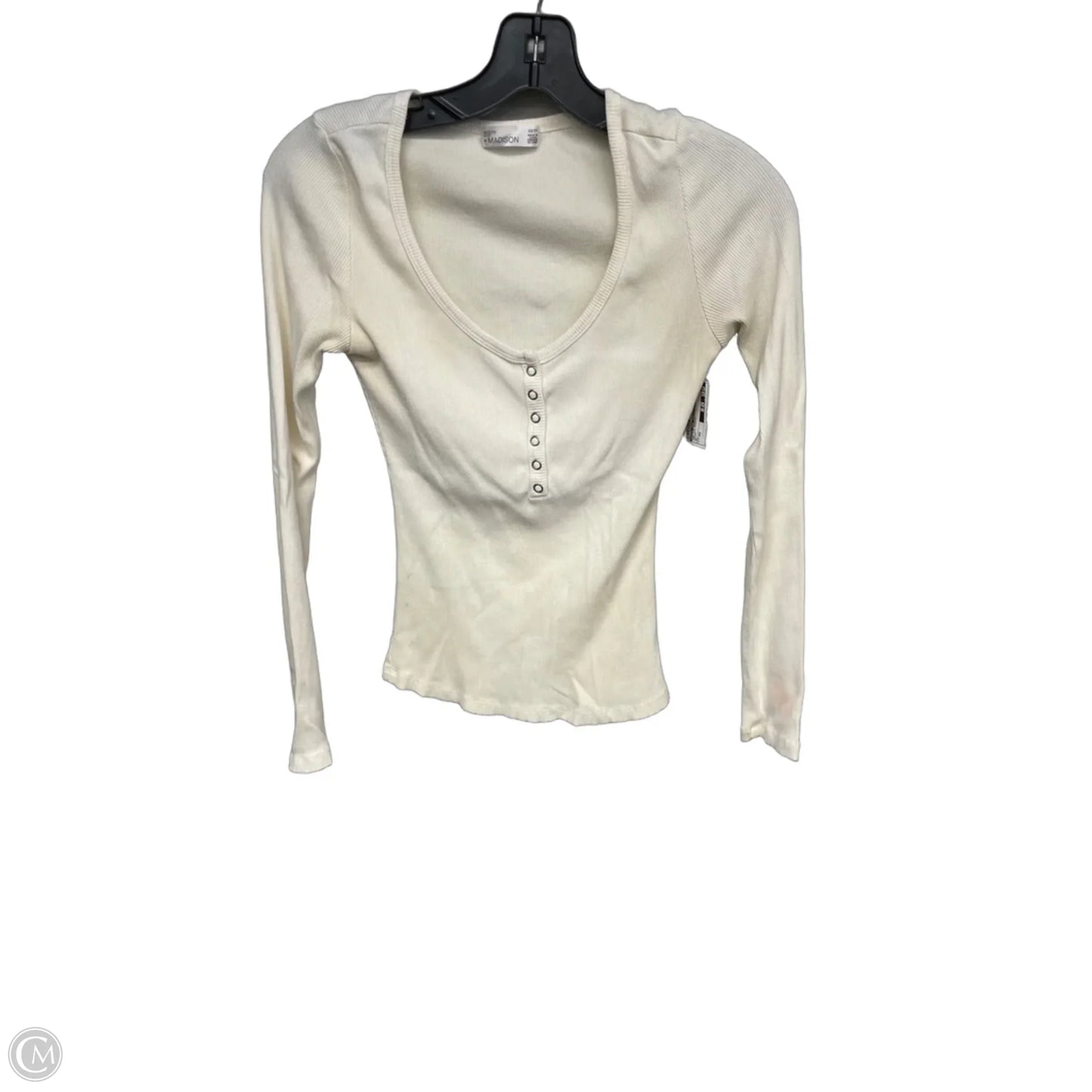 Top Long Sleeve Basic By 89th And Madison In Cream, Size: Xs