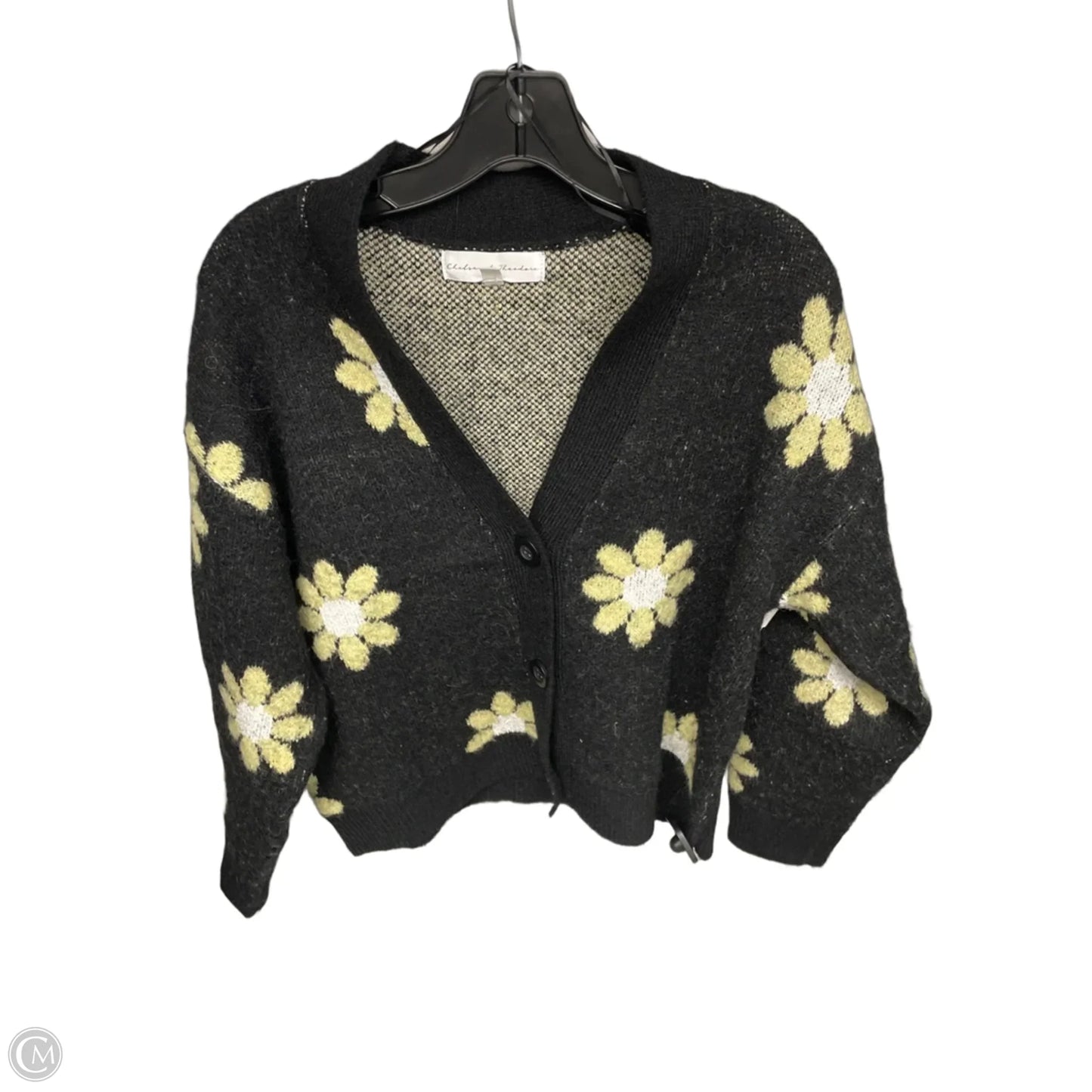 Cardigan By Chelsea And Theodore In Black & Green, Size: Xs