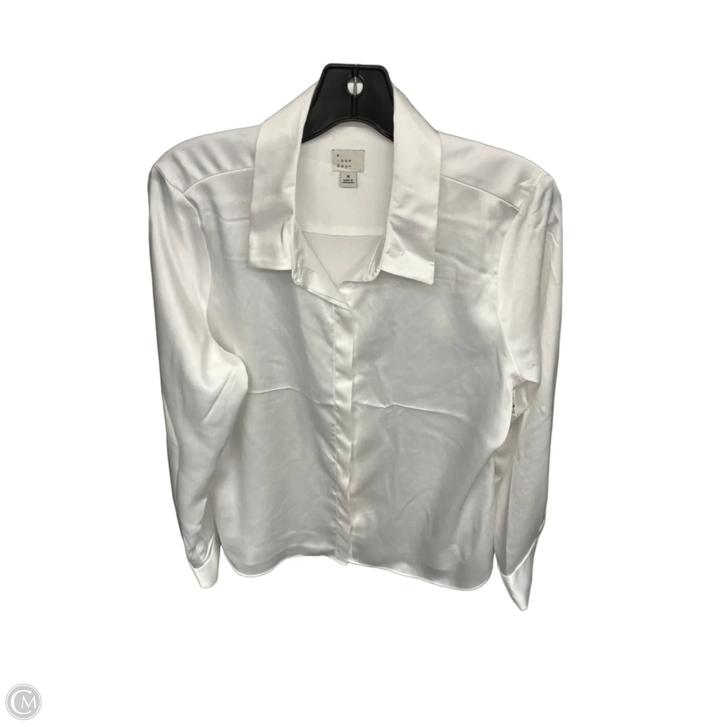 Blouse Long Sleeve By A New Day In White, Size: M