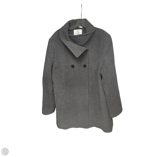 Coat Peacoat By Larry Levine In Grey, Size: Xl