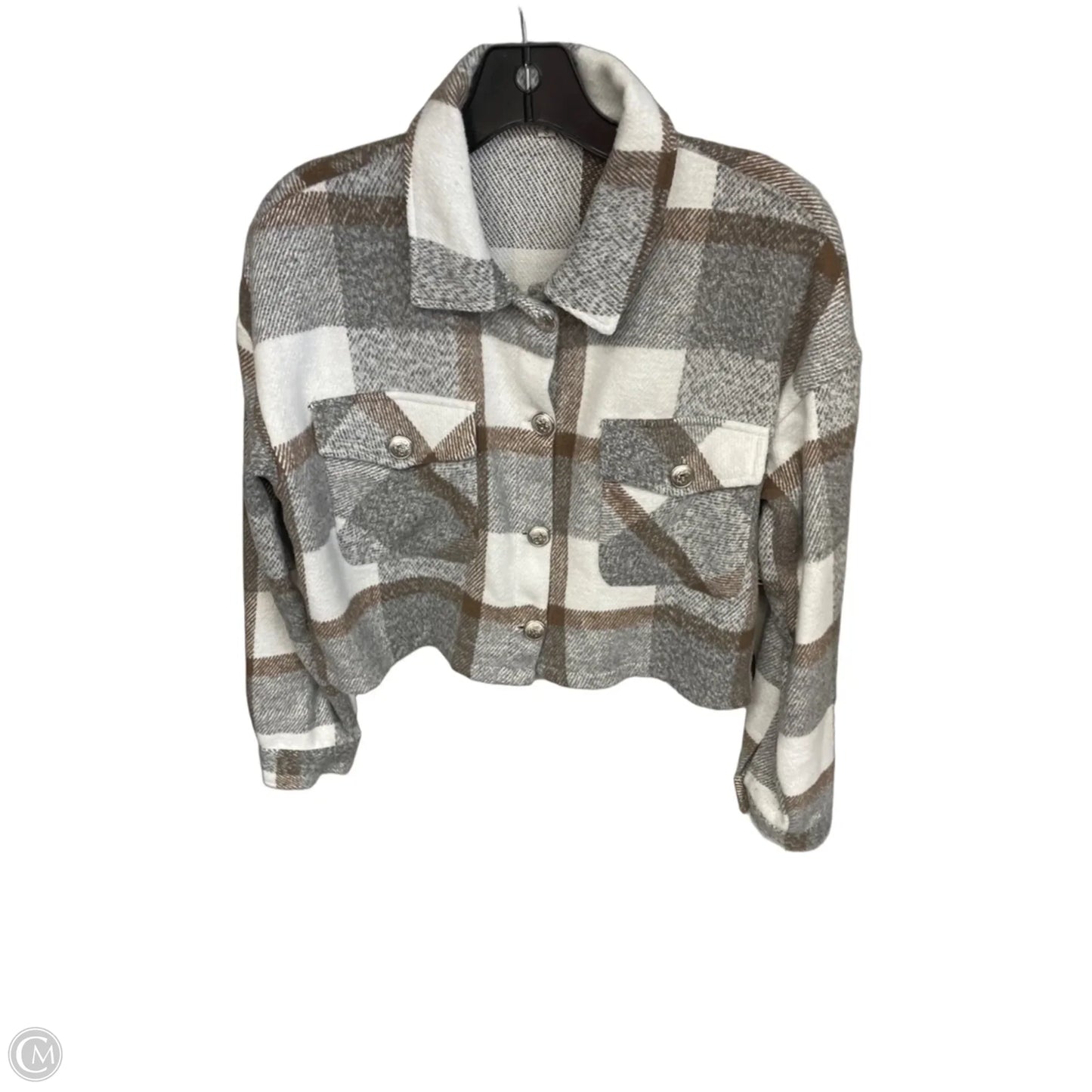 Jacket Shirt By Clothes Mentor In Plaid Pattern, Size: S