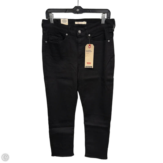 Jeans Straight By Levis In Black Denim, Size: 10