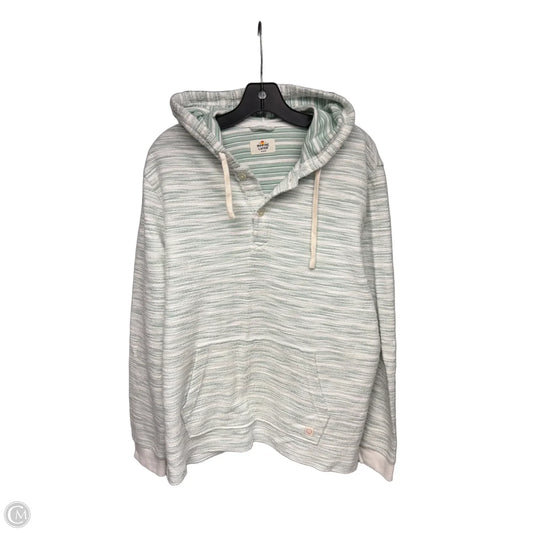 Sweatshirt Hoodie By Marine Layer In Green & White, Size: M