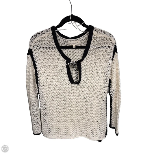 Sweater By Lucky Brand In Black & Cream, Size: S