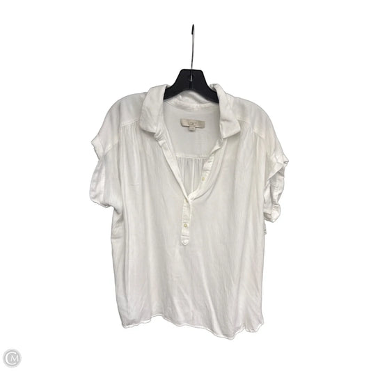 Top Short Sleeve By Loft In White, Size: Xl