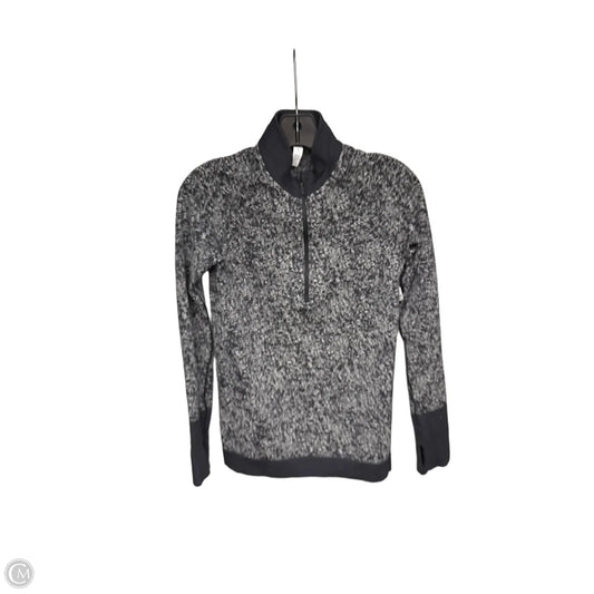 Athletic Top Long Sleeve Collar By Lululemon In Black & Grey, Size: 4