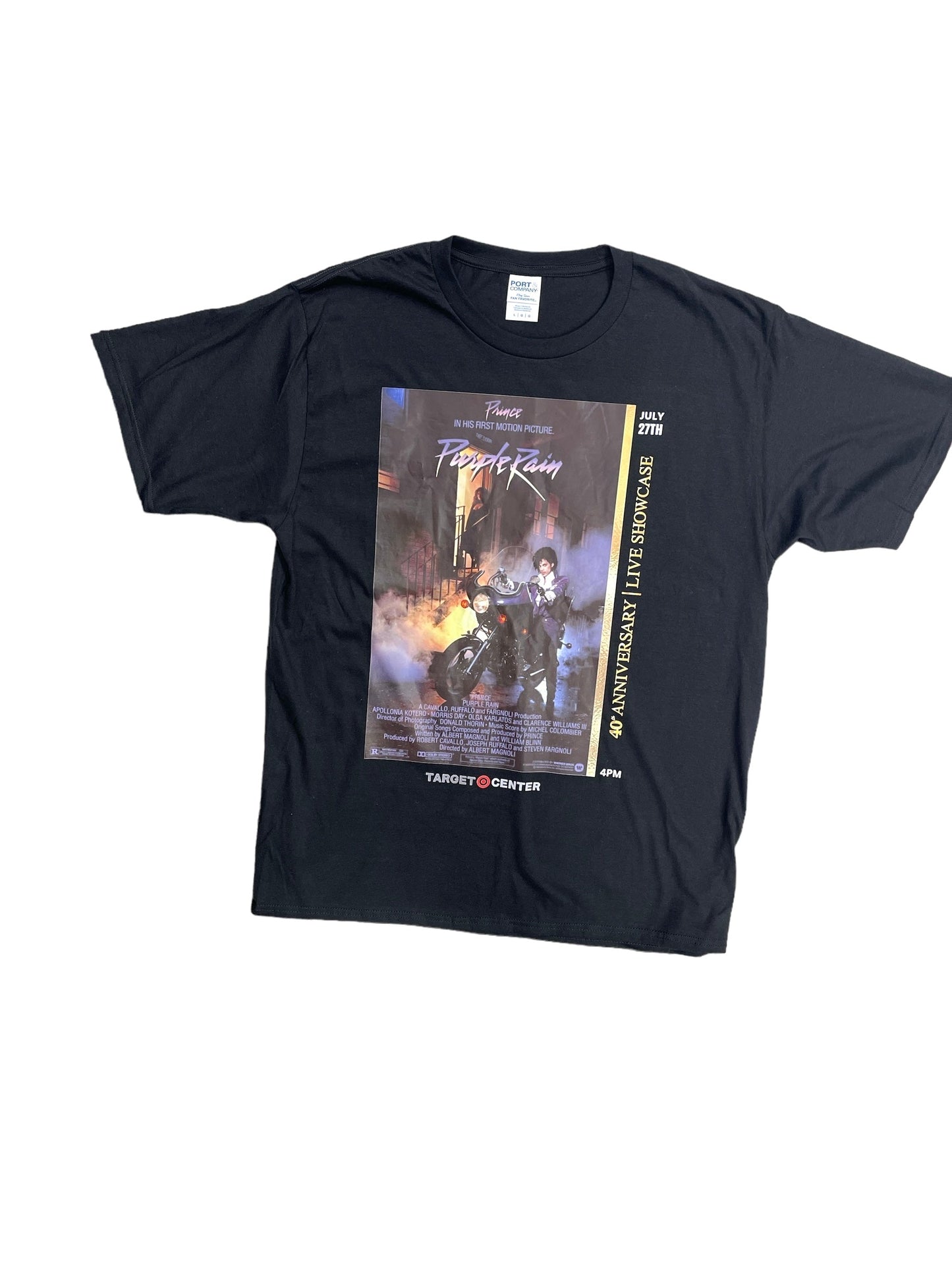 Top Short Sleeve Basic By Clothes Mentor In Black & Purple, Size: L