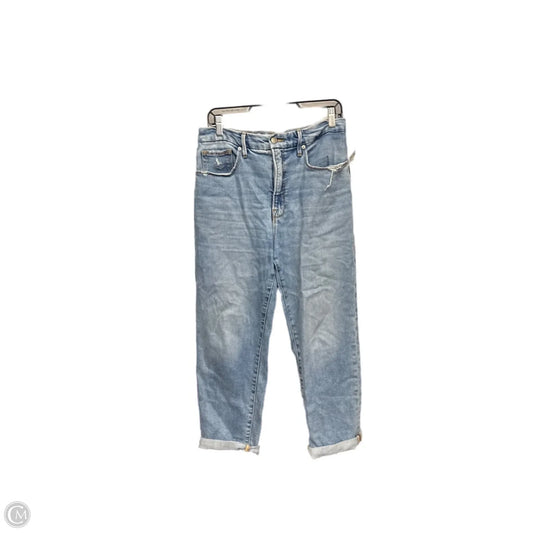 Jeans Cropped By Good American In Blue Denim, Size: 10