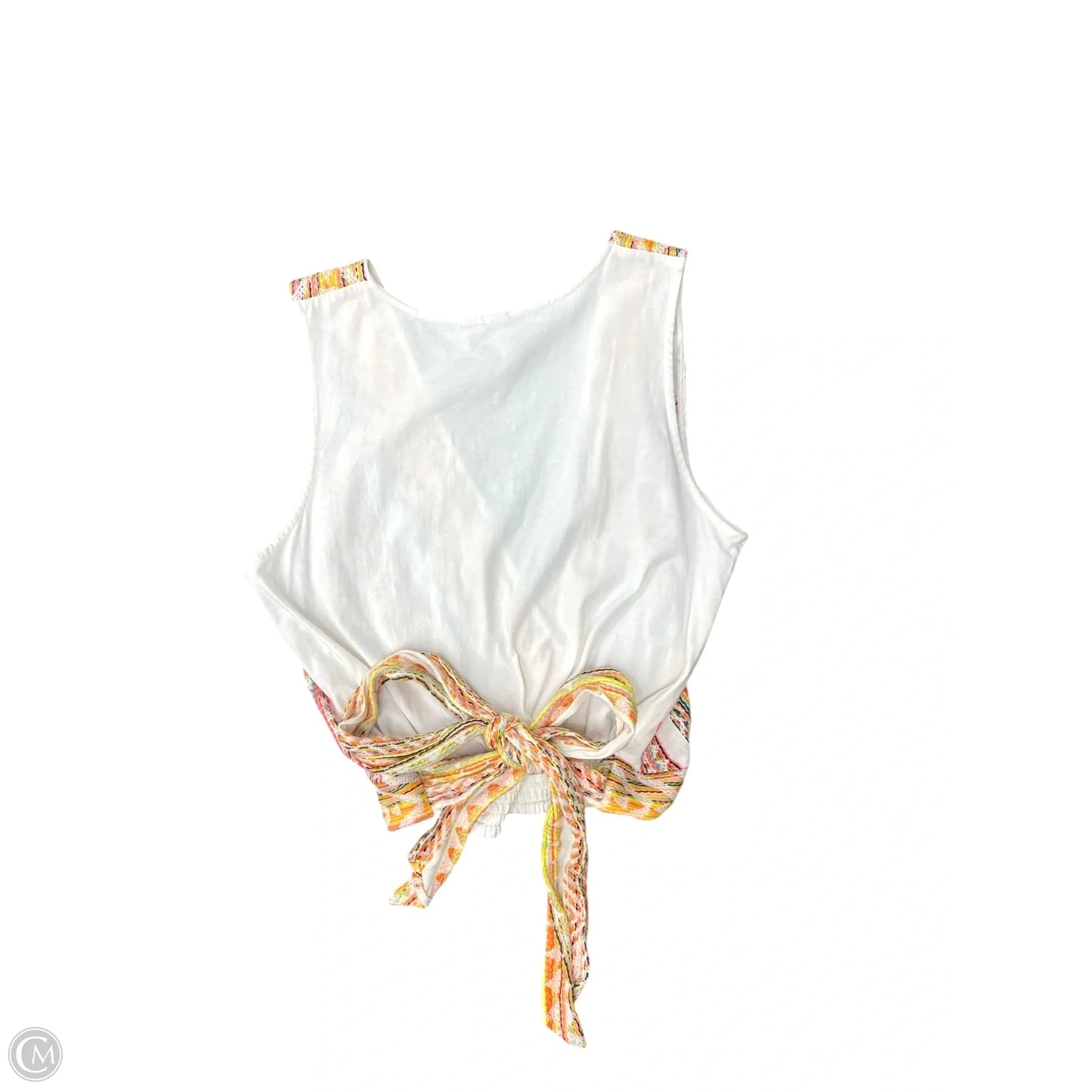 Top Sleeveless By Dolan Left Coast In Orange & White, Size: S