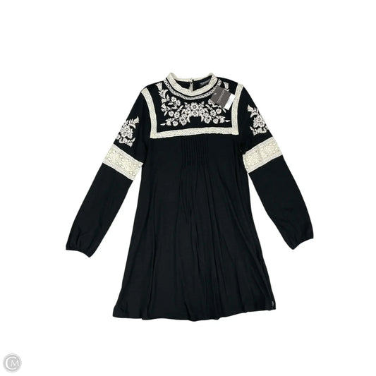 Dress Casual Midi By Top Shop In Black & Cream, Size: 10