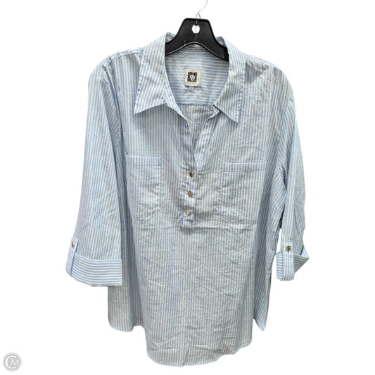Top 3/4 Sleeve By Anne Klein In Blue, Size: Xl