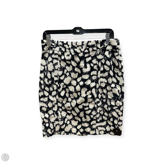 Skirt Midi By Loft In Black & Cream, Size: 4