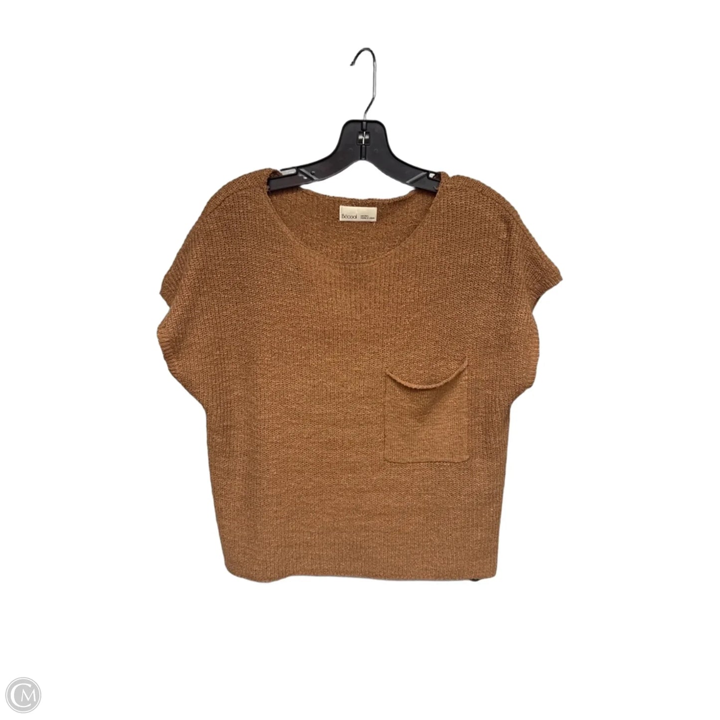 Top Short Sleeve By Clothes Mentor In Brown