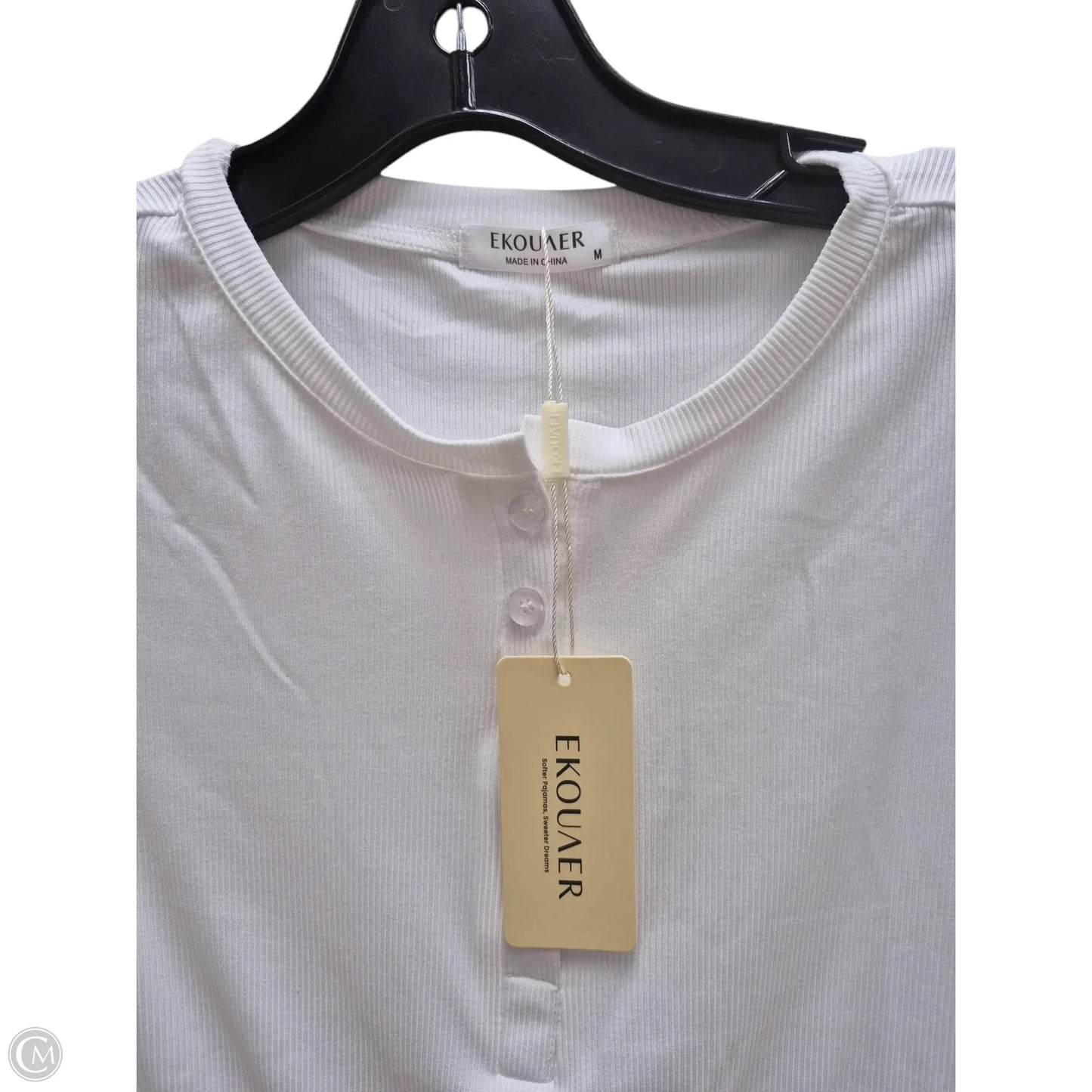 Top Long Sleeve Basic By Clothes Mentor In White, Size: M