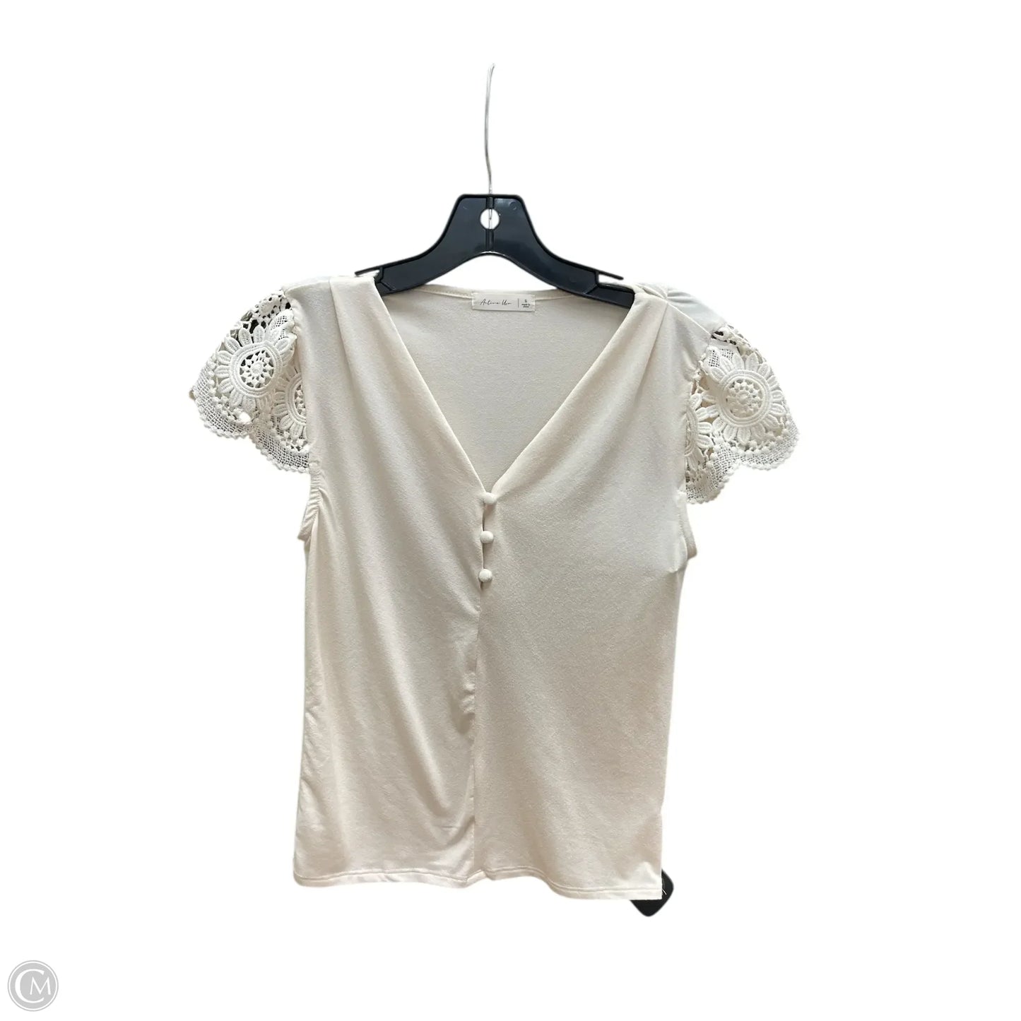 Top Short Sleeve By Active Usa In Cream, Size: S