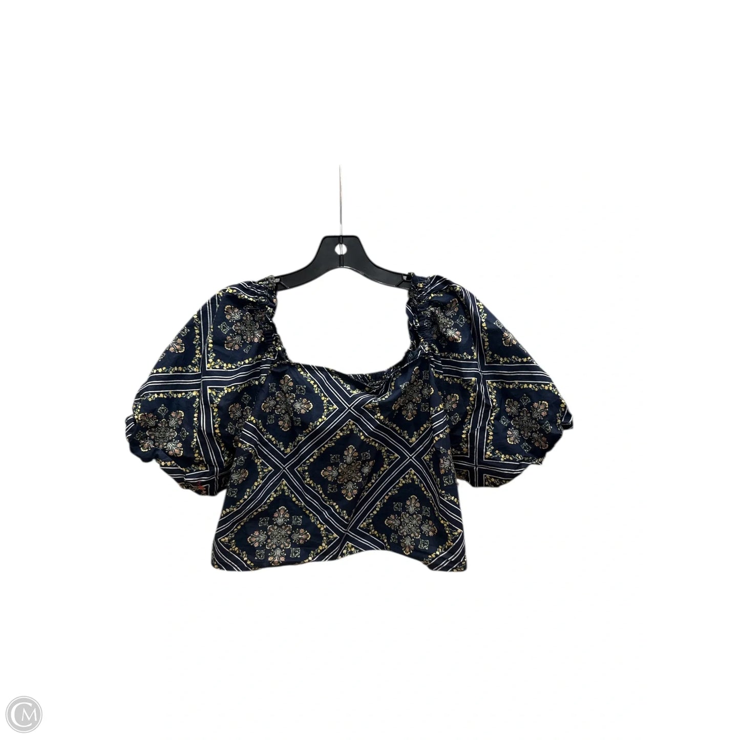 Top Short Sleeve By Loft In Blue & Yellow, Size: M