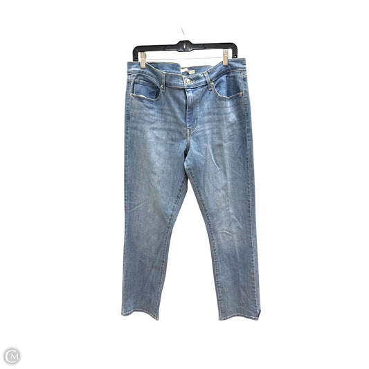 Jeans Straight By Levis In Blue Denim, Size: 14