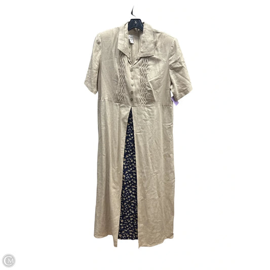 Dress Casual Maxi By Betsy Lauren In Blue & Tan, Size: 14