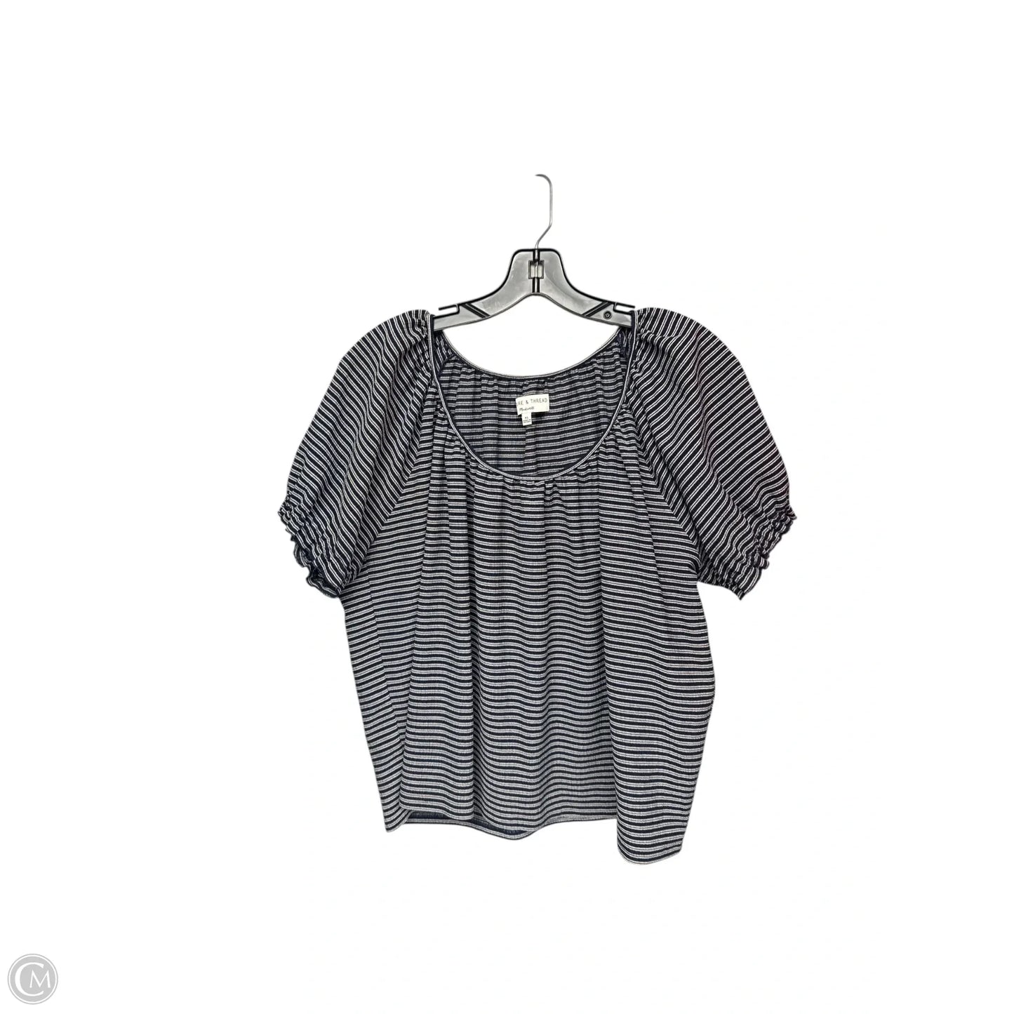 Top Short Sleeve By Madewell In Striped Pattern, Size: Xl