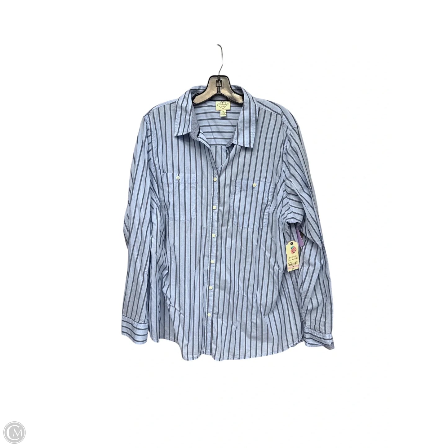 Top Long Sleeve By St Johns Bay In Striped Pattern, Size: 1x