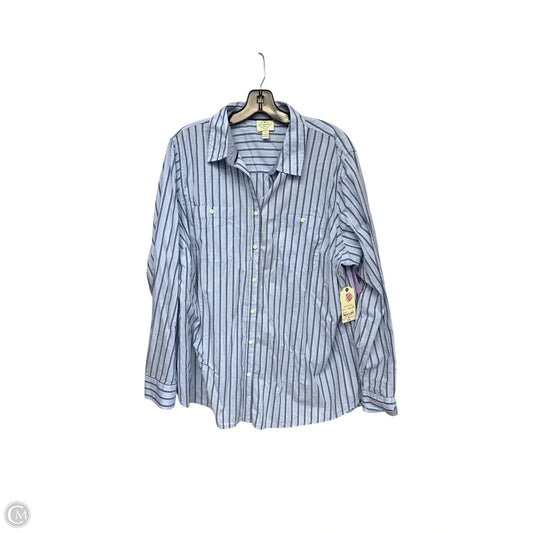 Top Long Sleeve By St Johns Bay In Striped Pattern, Size: 1x