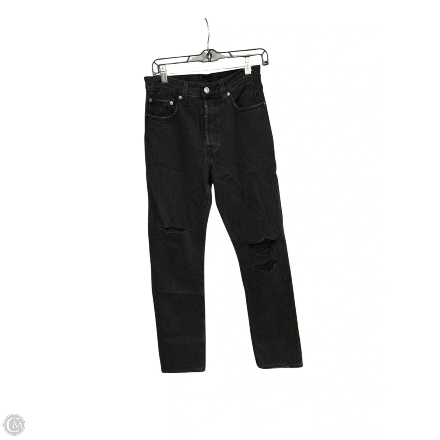 Jeans Straight By Levis In Black Denim, Size: 4