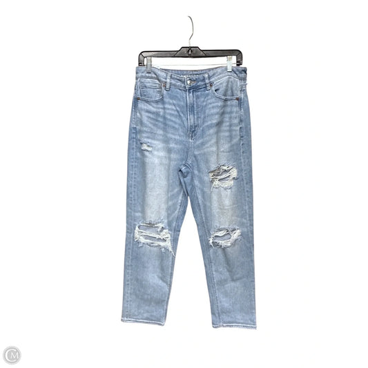 Jeans Straight By American Eagle In Blue Denim, Size: 10