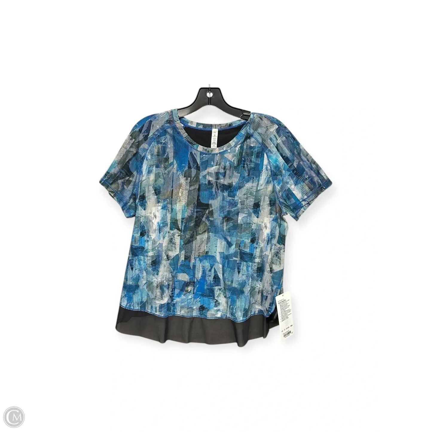 Athletic Top Short Sleeve By Lululemon In Blue, Size: 12