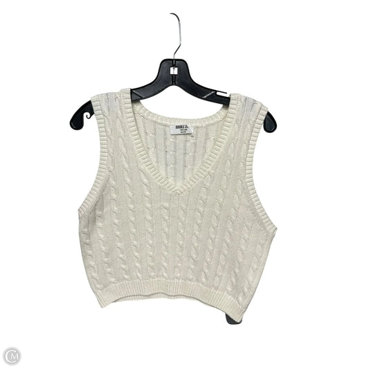 Vest Sweater By Double Zero In Cream, Size: L
