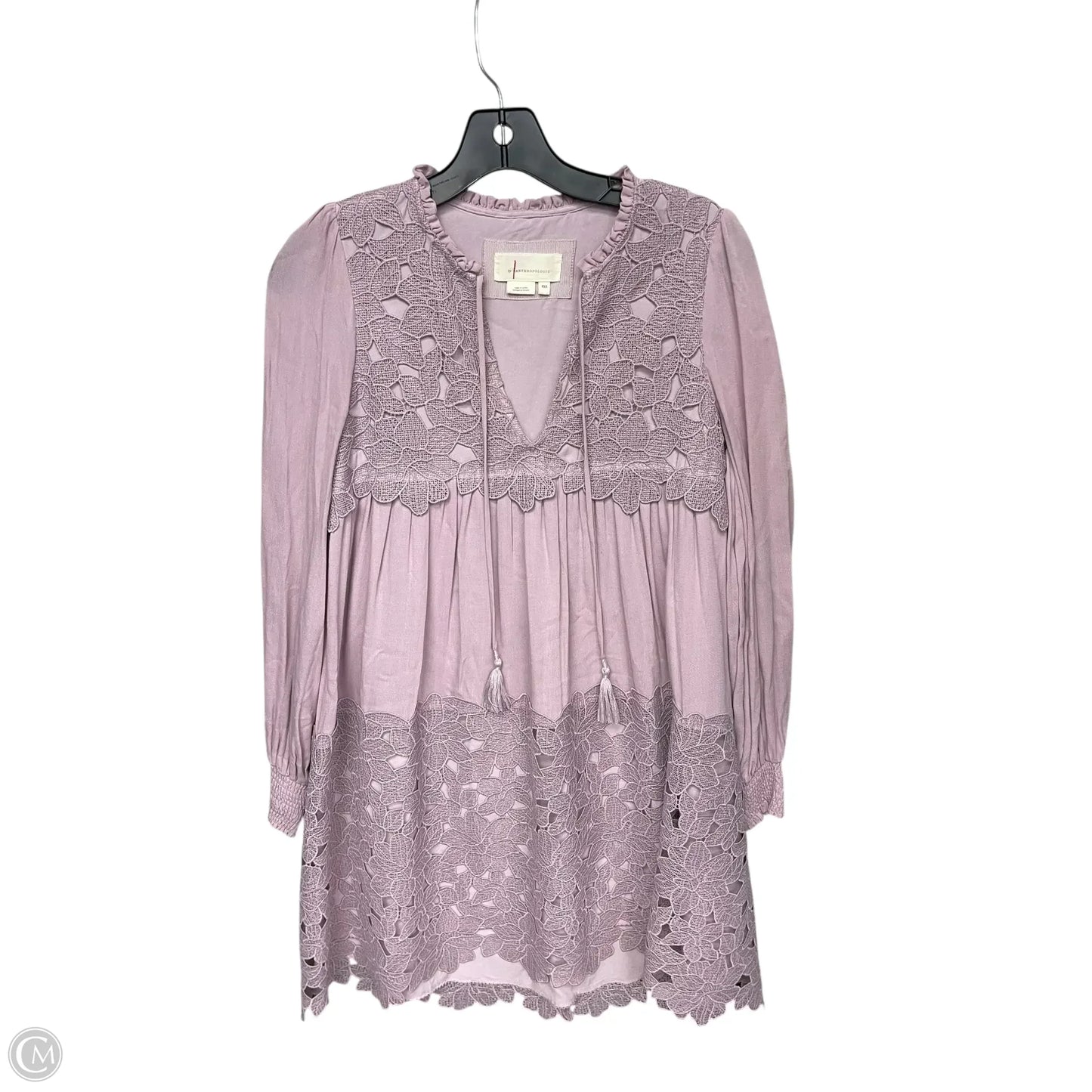 Dress Party Midi By Anthropologie In Purple, Size: Xxs
