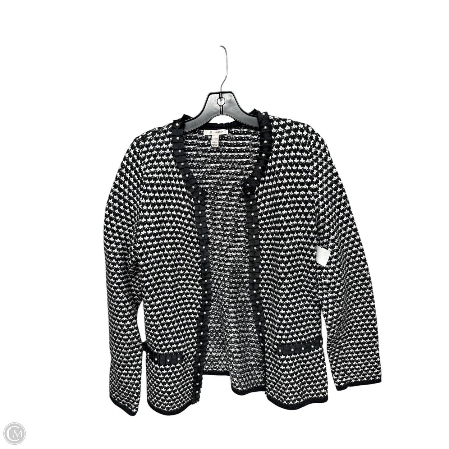Cardigan By Jm Collections In Black & White, Size: S