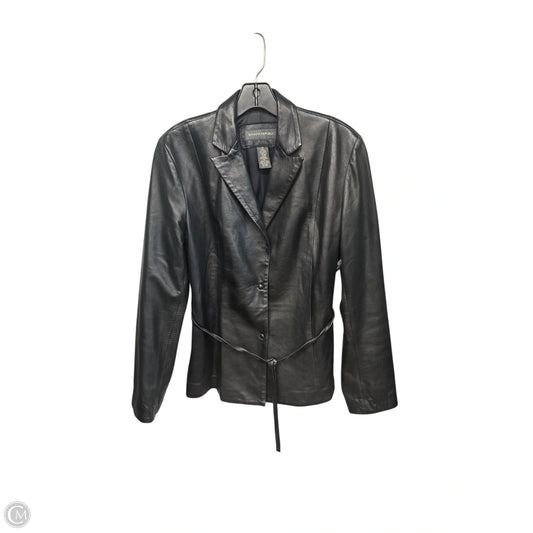Jacket Leather By Banana Republic In Black, Size: 10