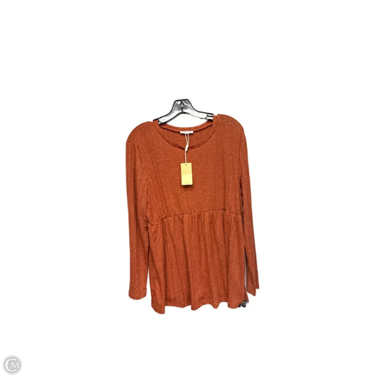 Tunic Long Sleeve By Clothes Mentor In Orange, Size: Xl