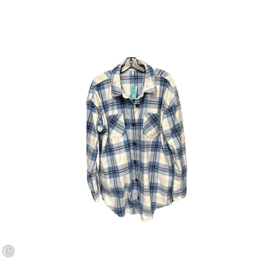 Jacket Shirt By Maurices In Plaid Pattern, Size: L