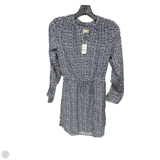 Dress Casual Midi By Loft In Blue & White, Size: Xs