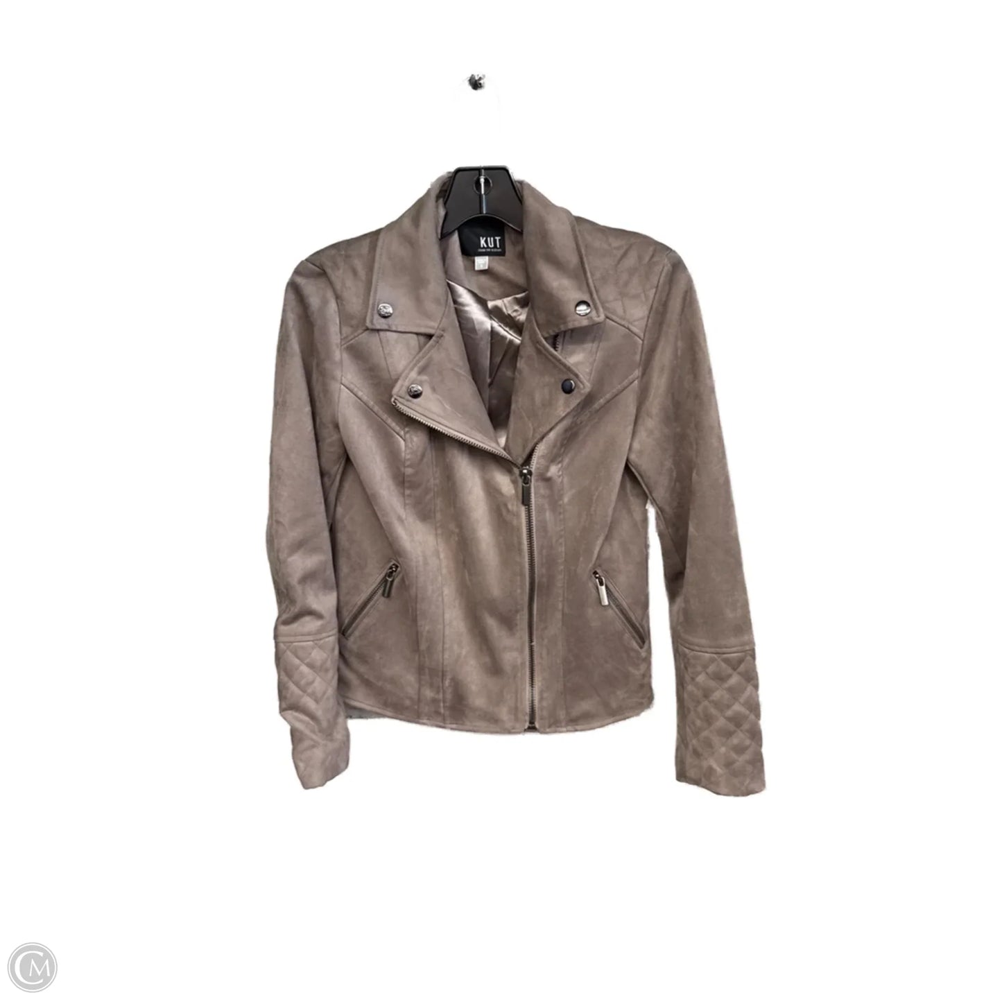 Jacket Moto By Kut In Grey, Size: S