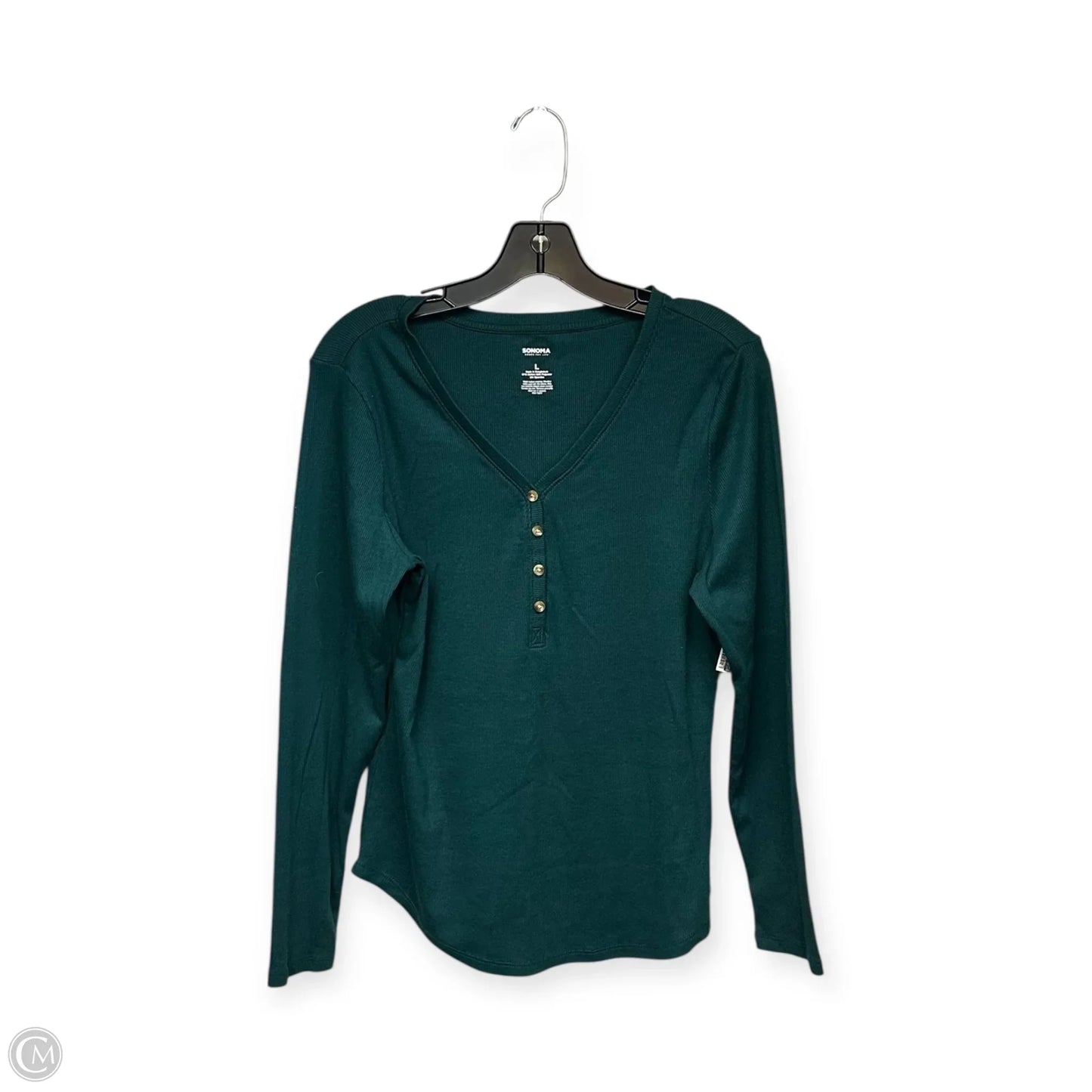 Top Long Sleeve By Sonoma In Green, Size: L