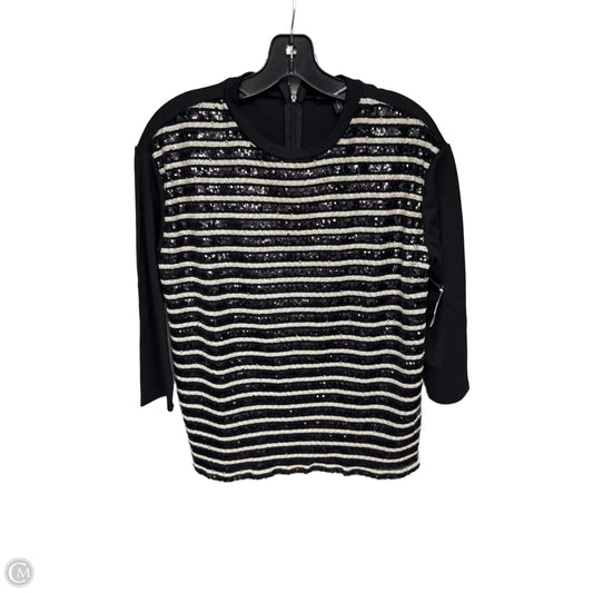 Top 3/4 Sleeve Designer By Max Mara In Striped Pattern