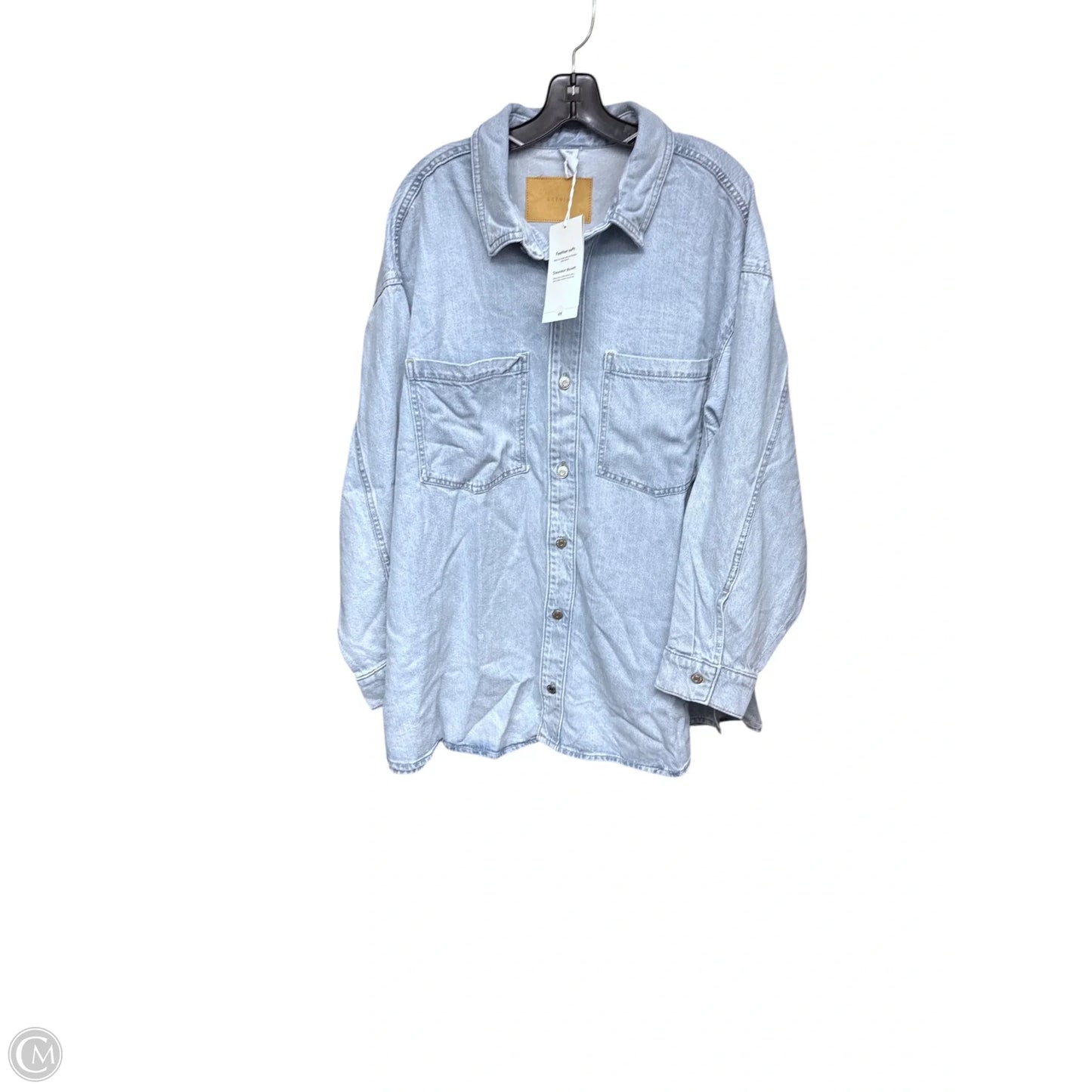 Top Long Sleeve By H&m In Blue Denim, Size: Xxl