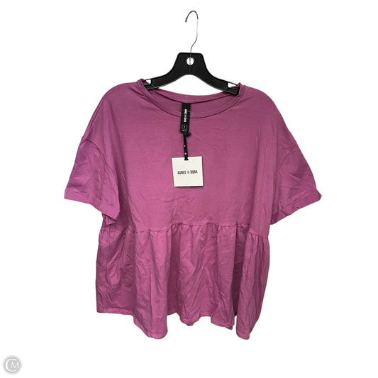 Top Short Sleeve By Agnes & Dora In Purple, Size: L
