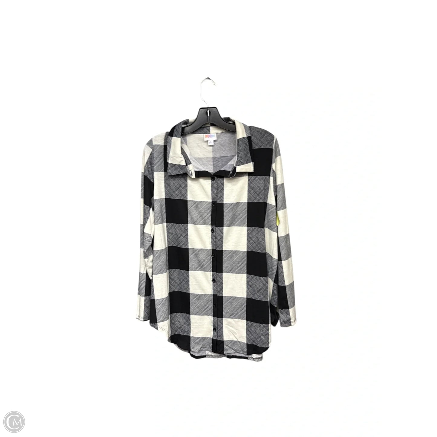 Top Long Sleeve By Lularoe In Plaid Pattern, Size: L