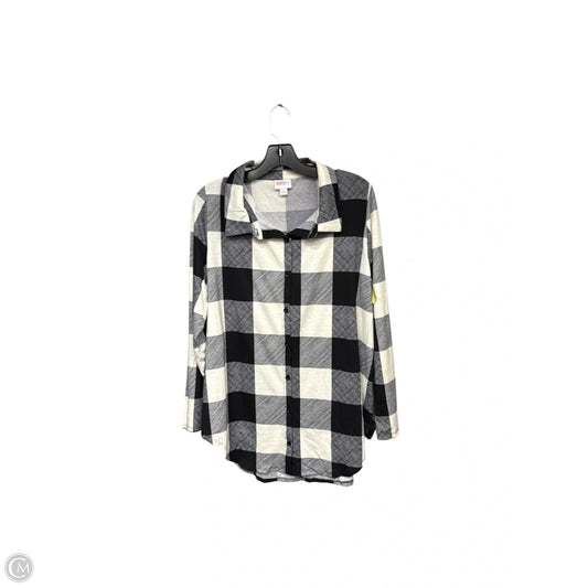 Top Long Sleeve By Lularoe In Plaid Pattern, Size: L